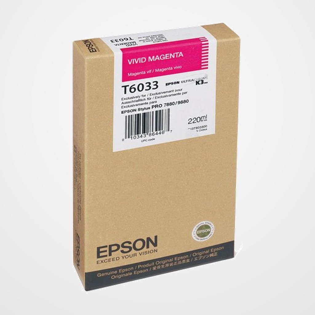 CARTUCHO INKJET EPSON T603300 STYLUS PRO 7800/7880/9800/9880 MAGENTA VIVIDO 220ML