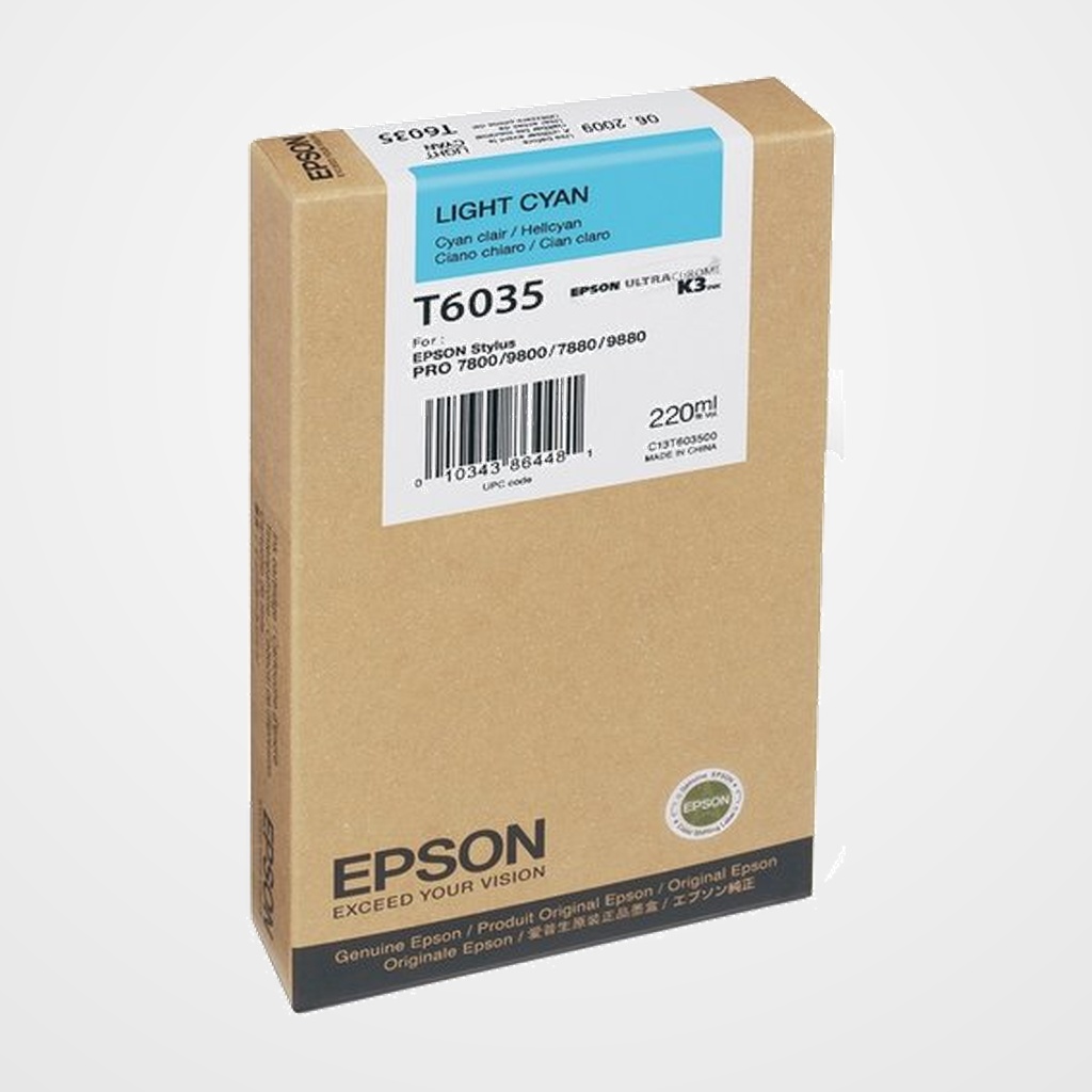 CARTUCHO INKJET EPSON T603500 STYLUS PRO 7800/7880/9800/9880 CIAN CLARO 220ML