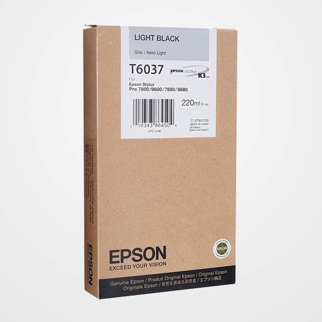 CARTUCHO INKJET EPSON T603700 STYLUS PRO 7800/7880/9800/9880 NEGRO CLARO 220ML
