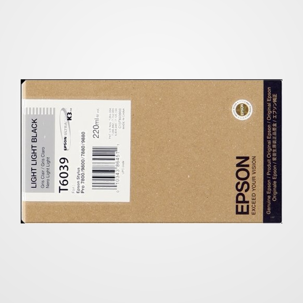 CARTUCHO INKJET EPSON T603900 STYLUS PRO 7800/7880/9800/9880 NEGRO CLARO CLARO 220ML