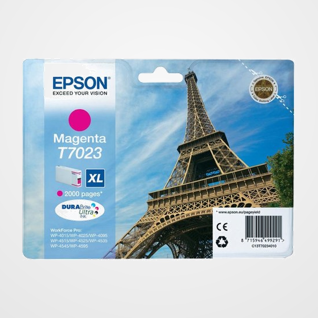 CARTUCHO INKJET EPSON T702340 XL WORKFORCE PRO WP- 4000/4500/4545D,TWF-4525DNF/4015DN MAGENTA 2.000 PAG.