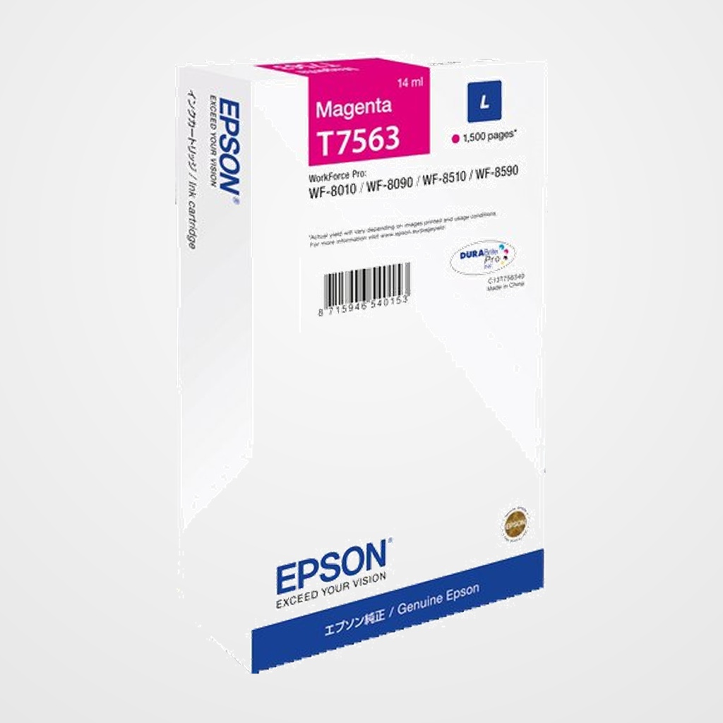 CARTUCHO INKJET EPSON T756340 WORKFORCE PRO WF-8010/8090/8090 D3TWC/8510/8590/8590 D3TWFC MAGENTA 14ML