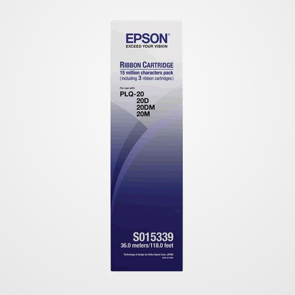 CINTA EPSON S015339 NEGRA  PLQ-20/20M, PLQ-22CS/22CSM PACK 3