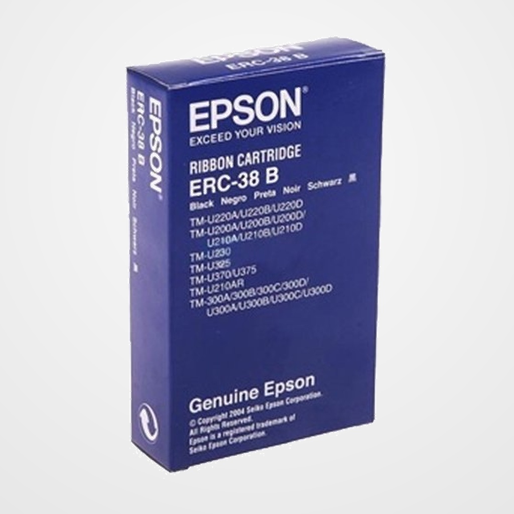 CINTA EPSON S015376 ERC-38BR BICOLOR NEGRO/ROJO TM-300A/300B/300C/300D/U200D/U210D/U300A/U300B/U300C/U300D/220/220/220D , SAMSUNG SRP-270