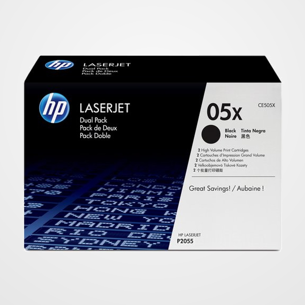 TONER HP Nº 05X CE505X LASERJET P2055D/2055DN/2050D/2050 NEGRO 6.500 PÁG.