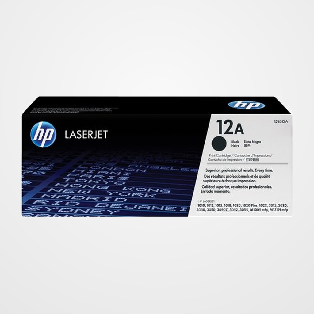 TONER HP Nº 12A Q2612A LASERJET 1010/1012/1015/1018/1020/1022/3015/3020/3030/3050/3052/3055 NEGRO 2.000 PÁG.