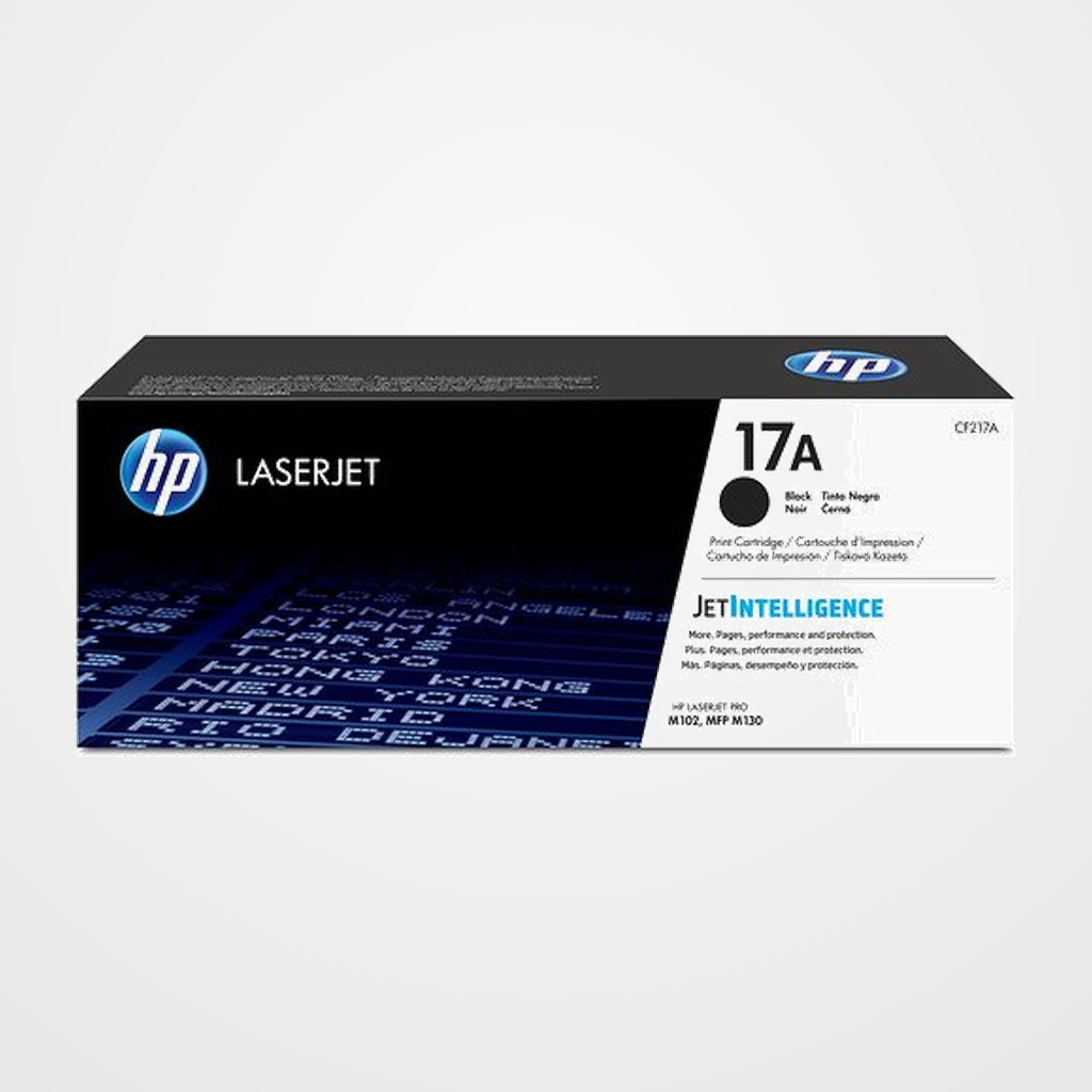 TONER HP Nº 17A CF217A LASERJET PRO M102A/M102W/M130FW/M130NW, MFP-M130A/M130FN/M130FW/M130NW NEGRO 1.600 PÁG.