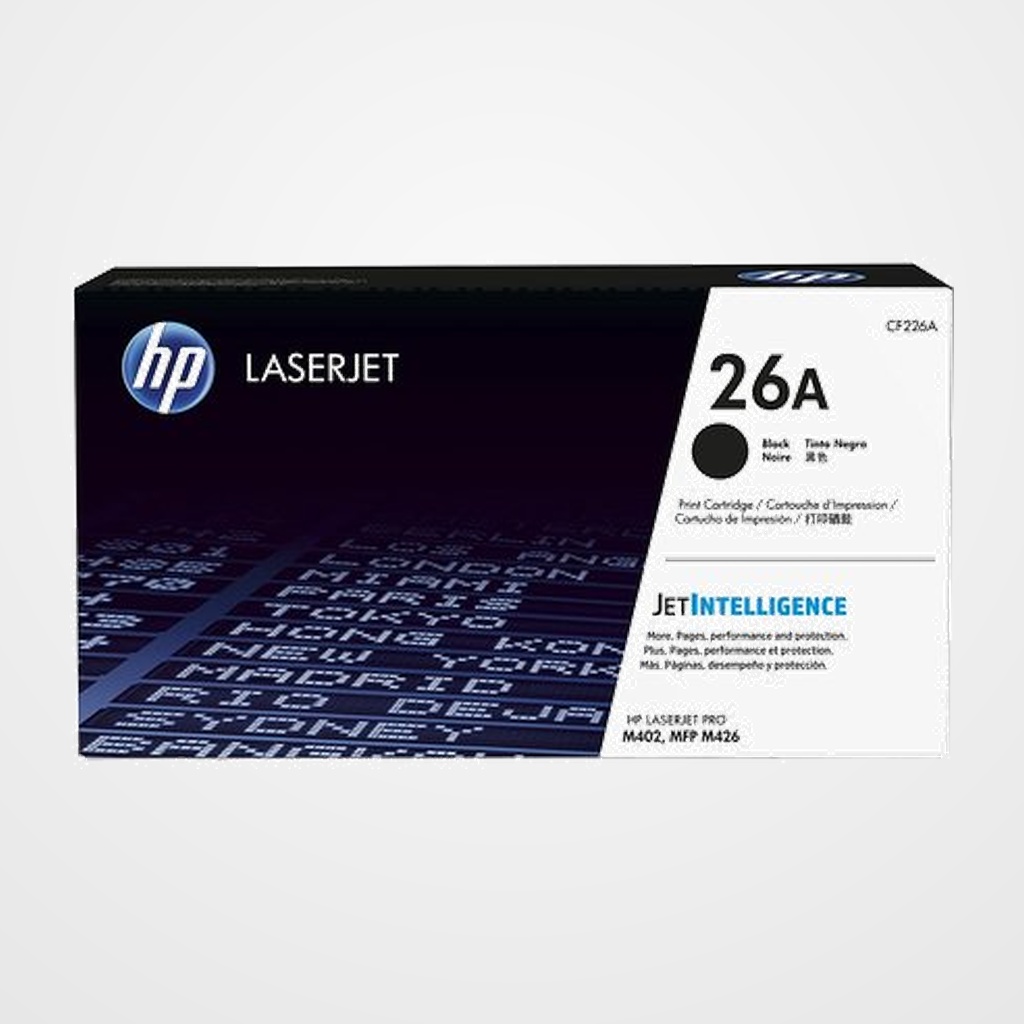 TONER HP Nº 26A CF226A LASERJET M402D/M402DN/M402DW/M402N/MFP M426DW/M426FDN/M426FDW NEGRO 3.100 PÁG.