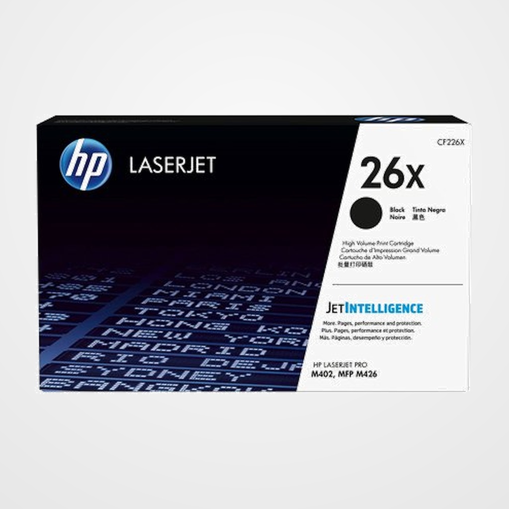 TONER HP Nº 26X CF226X LASERJET M402D/M402DN/M402DW/M402N/MFP M426DW/M426FDN/M426FDW NEGRO 9.000 PÁG.