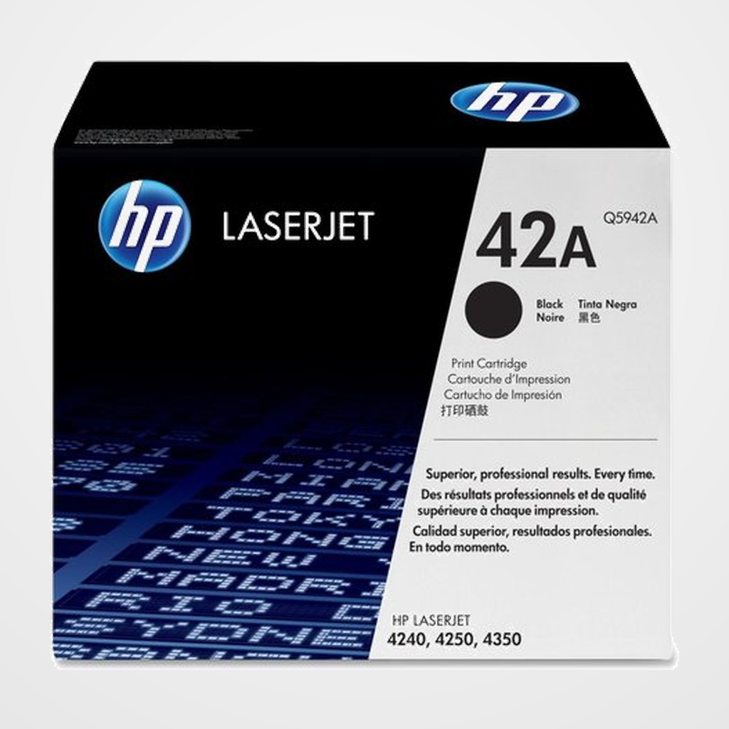 TONER HP Nº 42A Q5942A LASERJET 4250/4350 NEGRO 10.000 PÁG.