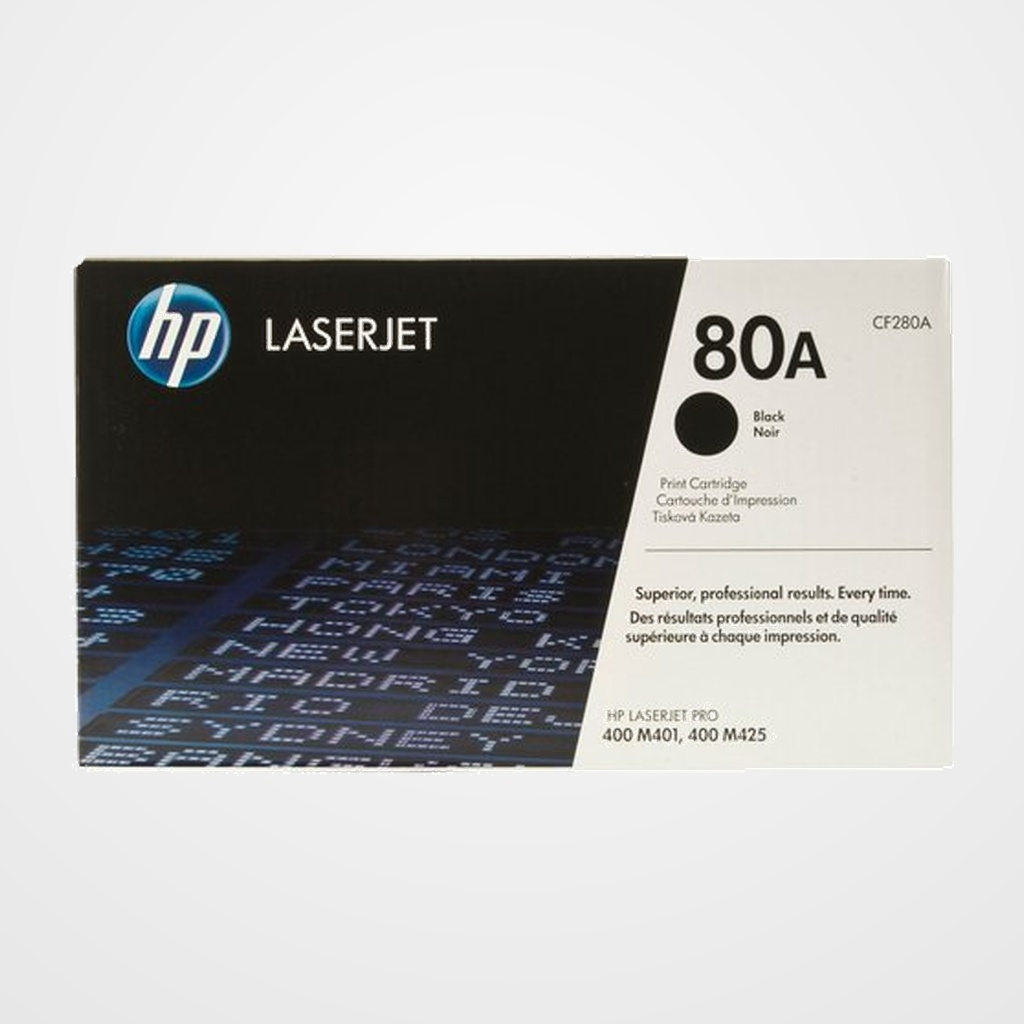 TONER HP Nº 80A CF280A LASERJET PRO 400 / M401 / M425 NEGRO 2.700 PÁG.