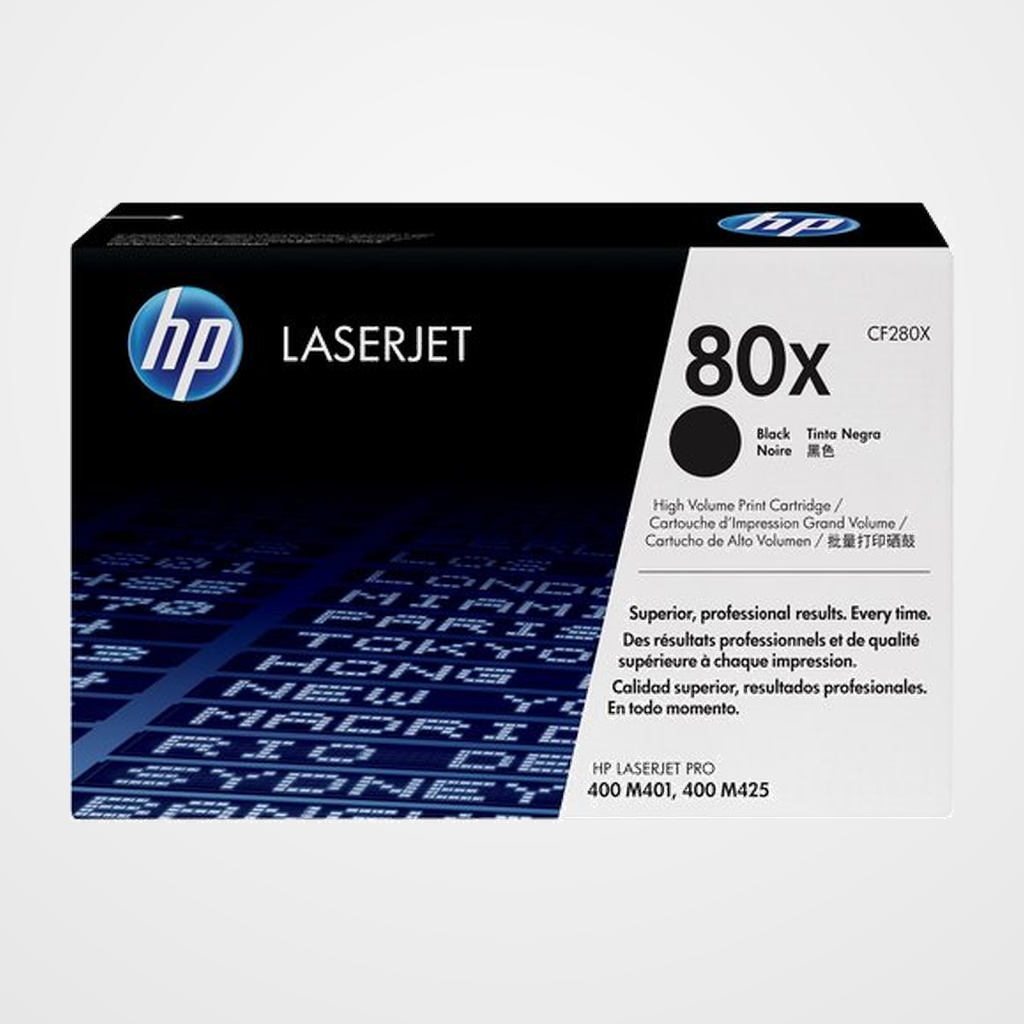 TONER HP Nº 80X CF280X LASERJET PRO M401 / M425 NEGRO 6.900 PÁG.