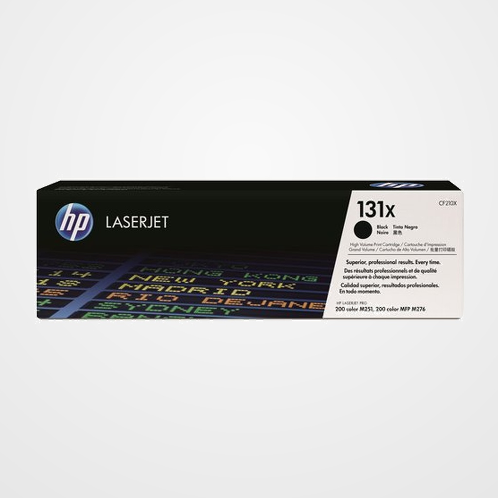 TONER HP Nº 131X CF210X LASERJET PRO 200, COLOR M251, COLOR MFP-M276 NEGRO 2.400 PÁG.