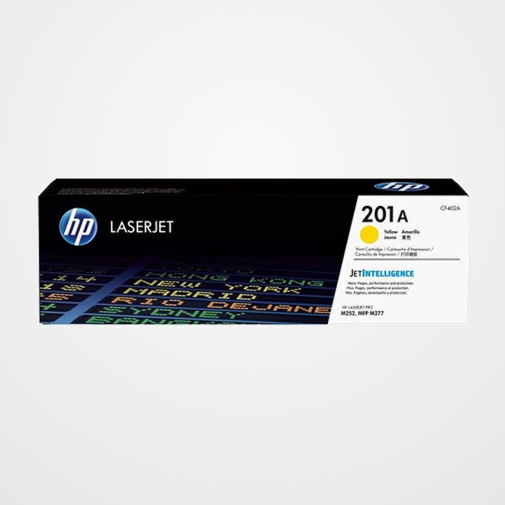 TONER HP Nº 201A CF402A LASERJET M252N/M252DN/M252DW/M277N/ M277DN/M277DW AMARILLO 1.400 PÁG.