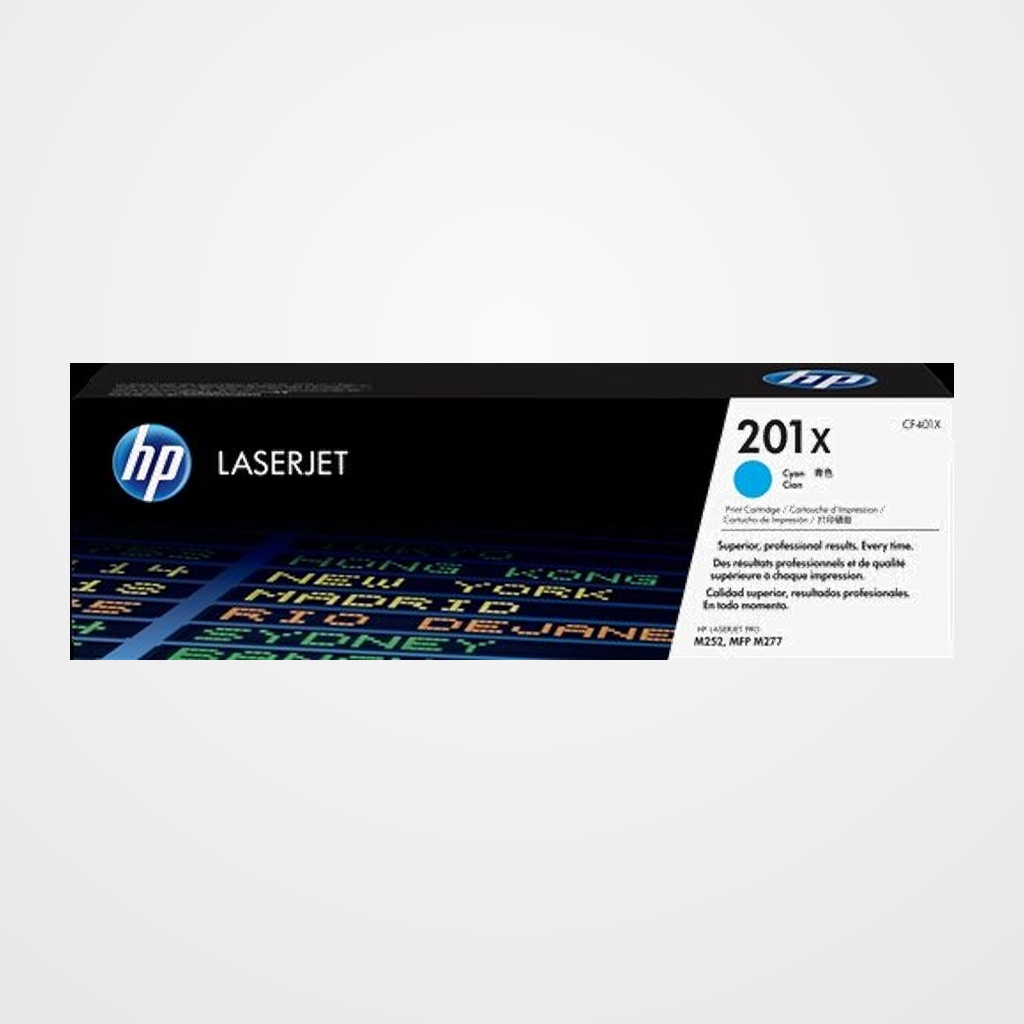 TONER HP Nº 201X CF401X LASERJET M252N/M252DN/M252DW/M277N/ M277DN/M277DW CIAN 2.300 PÁG.