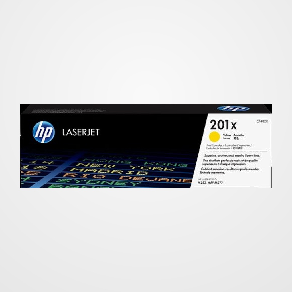TONER HP Nº 201X CF402X LASERJET M252N/M252DN/M252DW/M277N/ M277DN/M277DW AMARILLO 2.300 PÁG.
