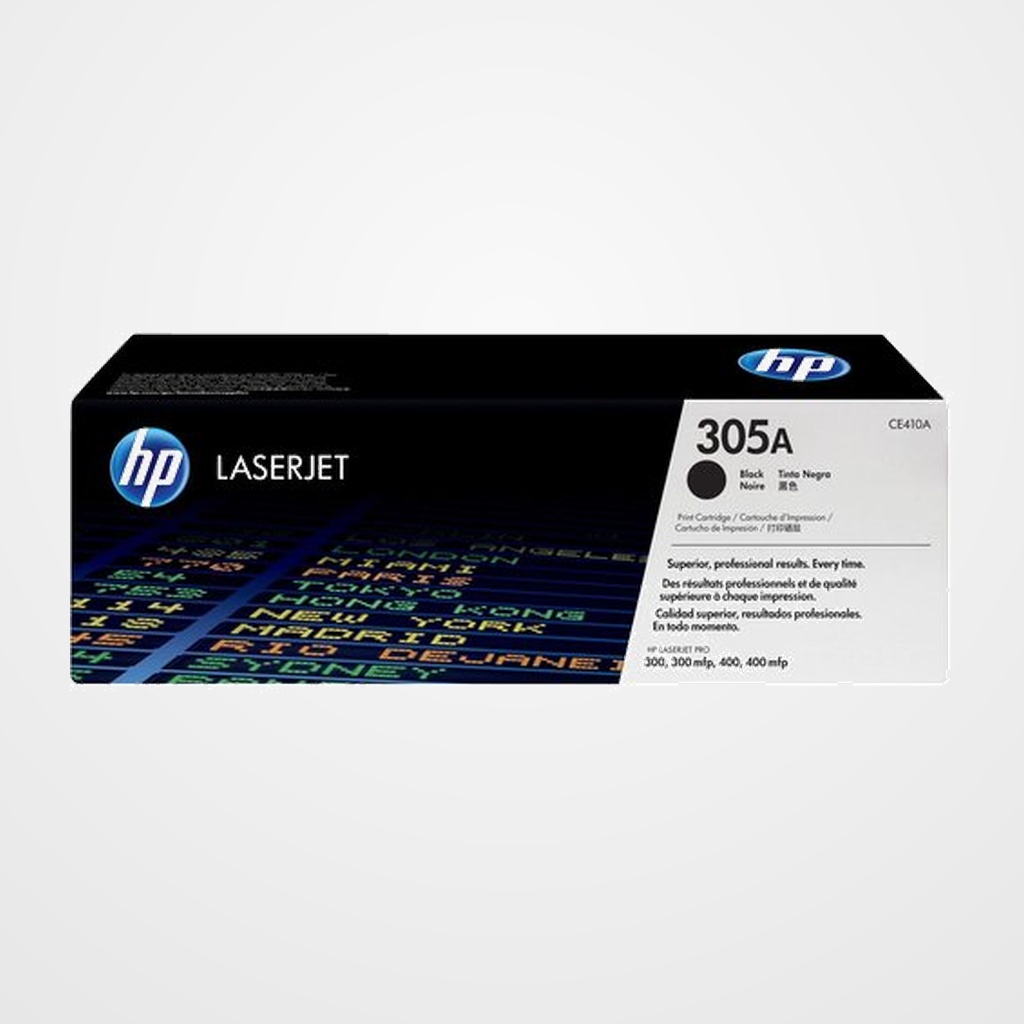 TONER HP Nº 305A CE410A LASERJET COLOR PRO 300/400, M351/451/375/475 NEGRO 2.200 PÁG.