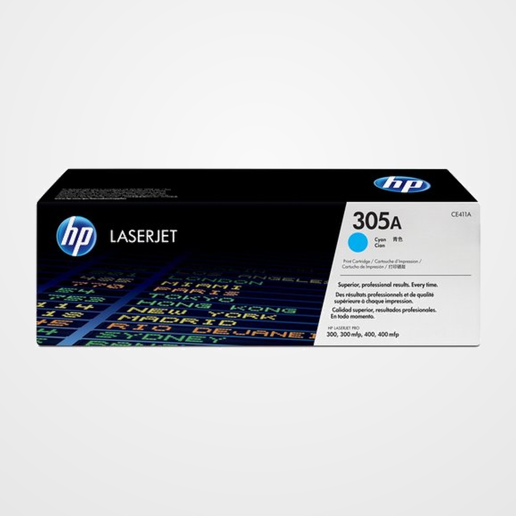 TONER HP Nº 305A CE411A LASERJET COLOR PRO 300/400, M351/451/375/475 CIAN 2.600 PÁG.