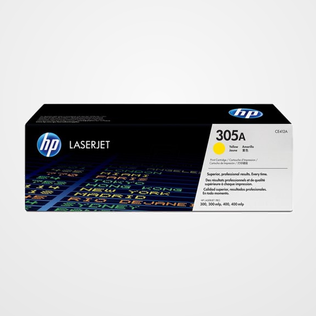 TONER HP Nº 305A CE412A LASERJET COLOR PRO 300/400, M351/451/375/475 AMARILLO 2.600 PÁG.