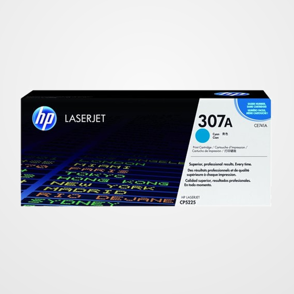 TONER HP Nº 307A CE741A LASERJET CP5225/CP5225N/CP5225DN CIAN 7.300 PÁG.