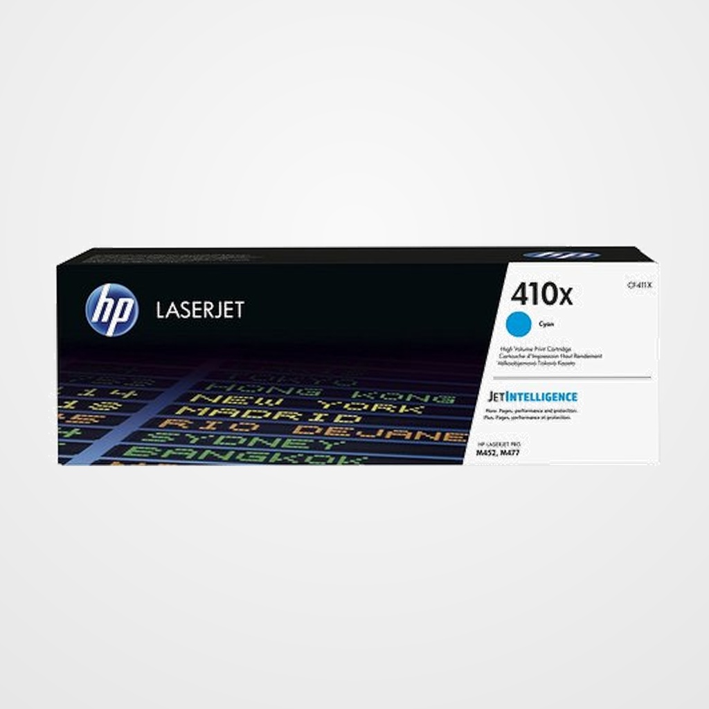 TONER HP Nº 410X CF411X LASERJET PRO M452DN/M452DW/M452NW, MFP M377DW/M477FDN/M477FDW/M477FNW CIAN 5.000 PÁG.