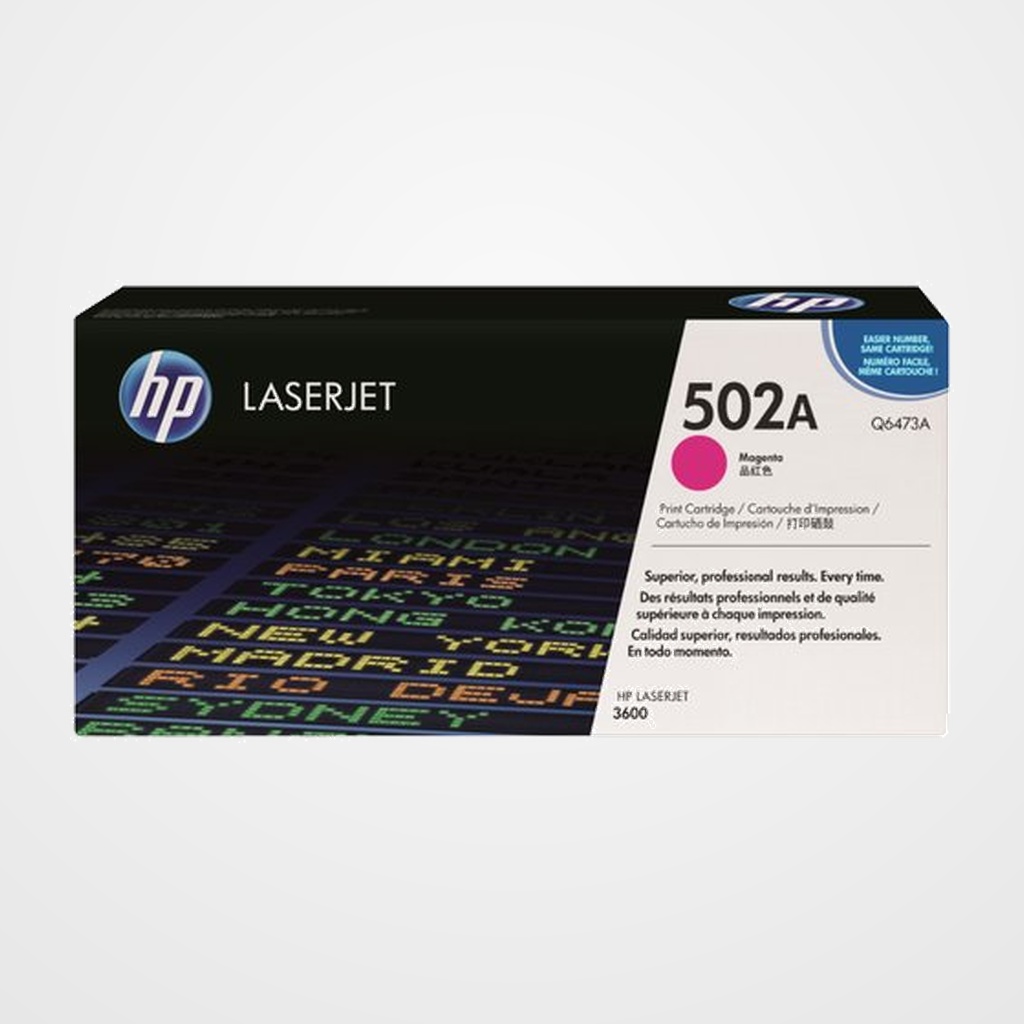 TONER HP Nº 502A Q6473A LASERJER COLOR 3600 MAGENTA 4.000 PÁG.