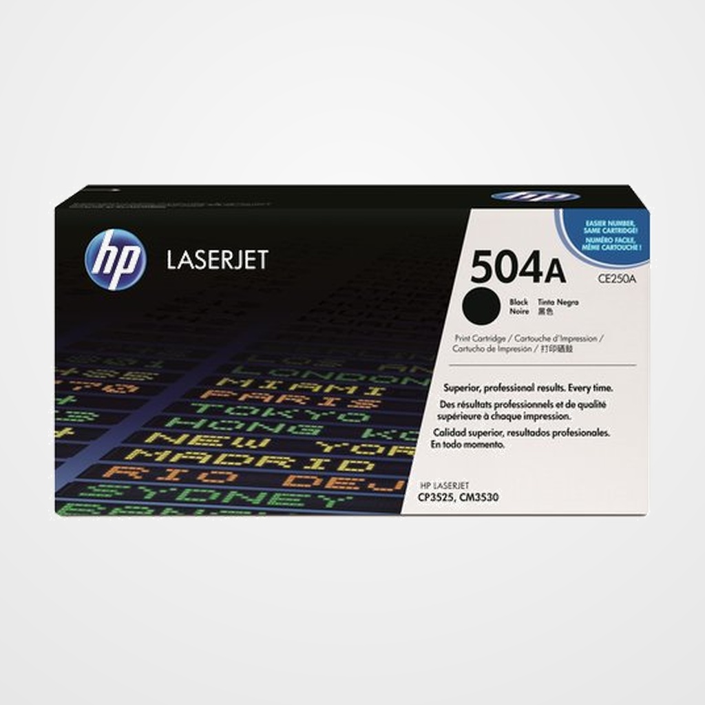 TONER HP Nº 504A CE250A LASERJET CP3525  NEGRO 5.000 PÁG.
