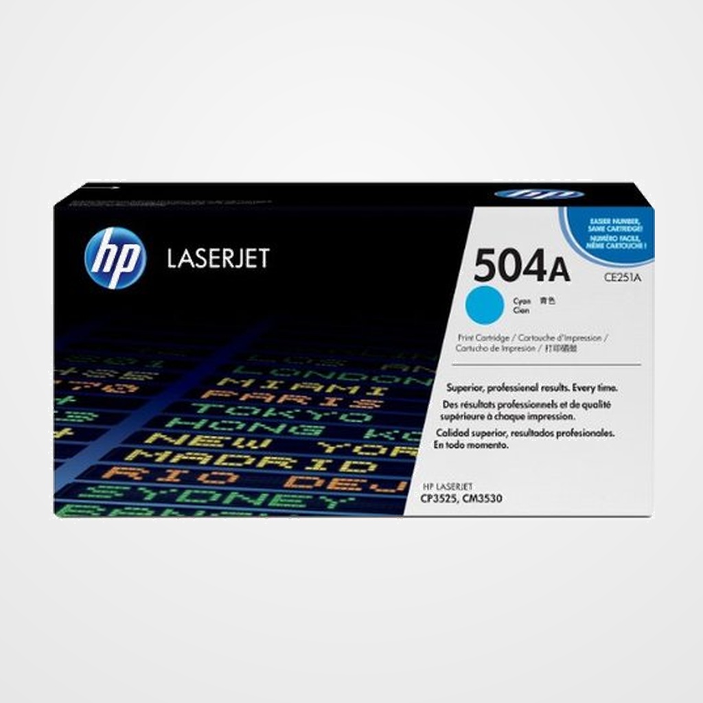 TONER HP Nº 504A CE251A LASERJET CP3525  CIAN 7.000 PÁG.