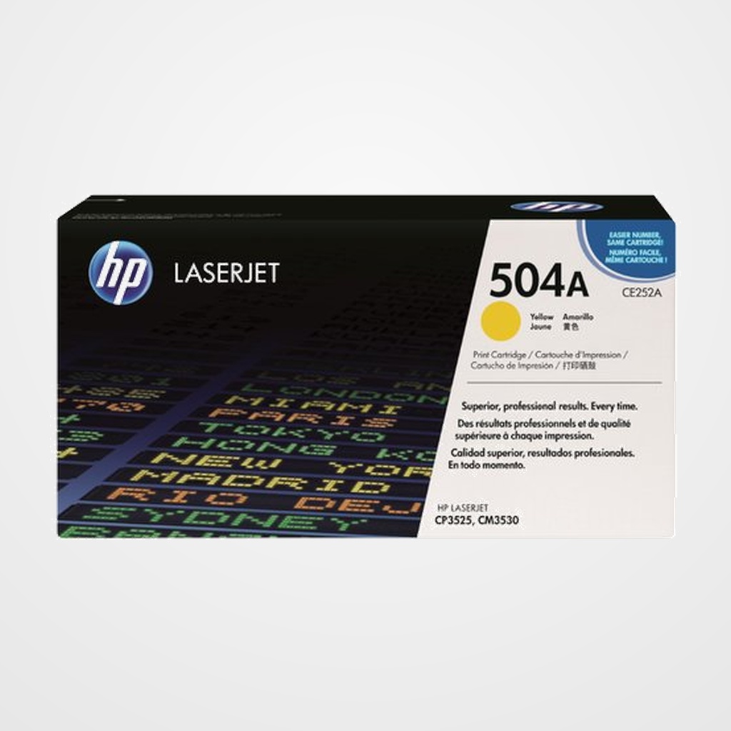 TONER HP Nº 504A CE252A LASERJET CP3525  AMARILLO 7.000 PÁG.