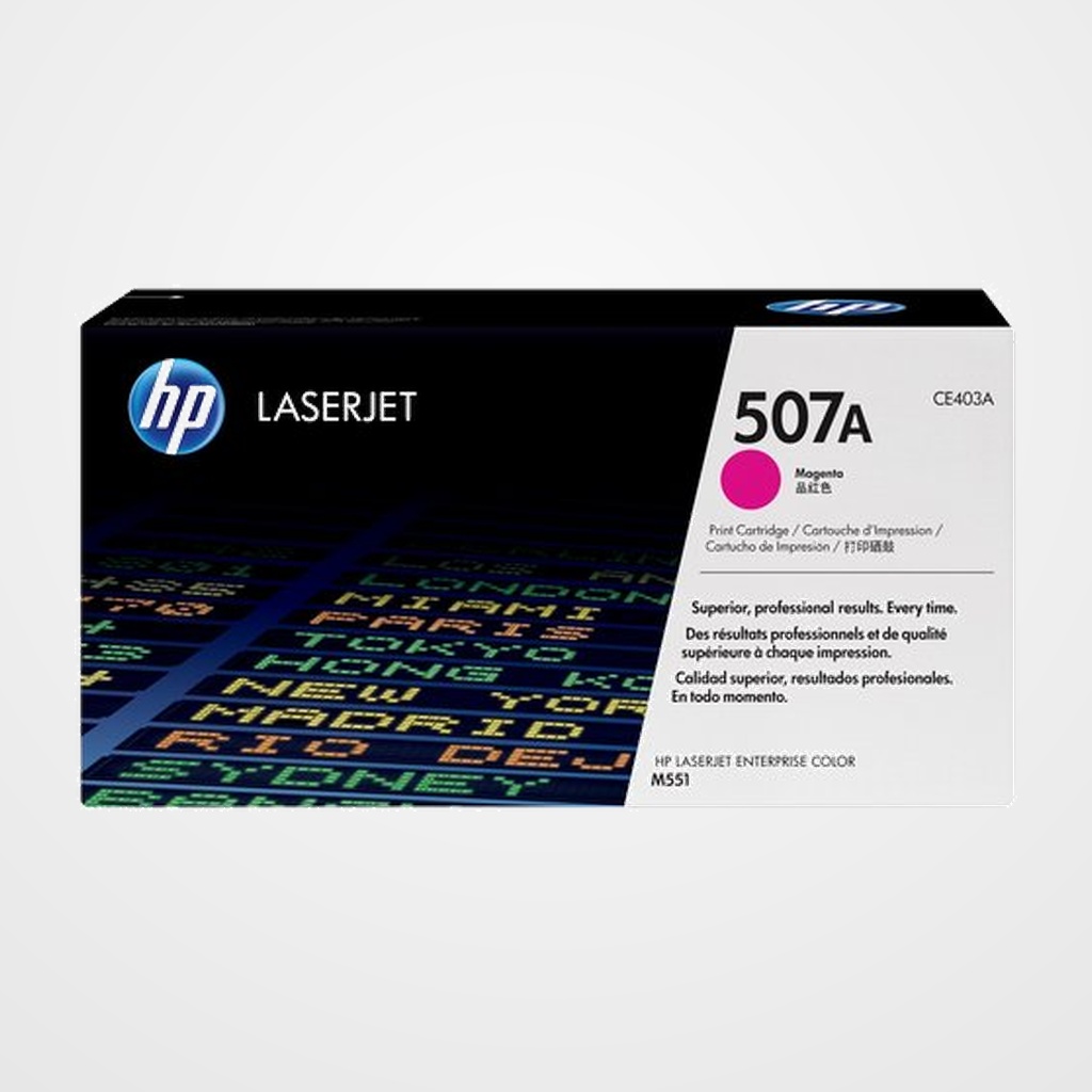 TONER HP Nº 507A CE403A LASERJET ENTERPRISE M551N MAGENTA 6.000 PÁG.