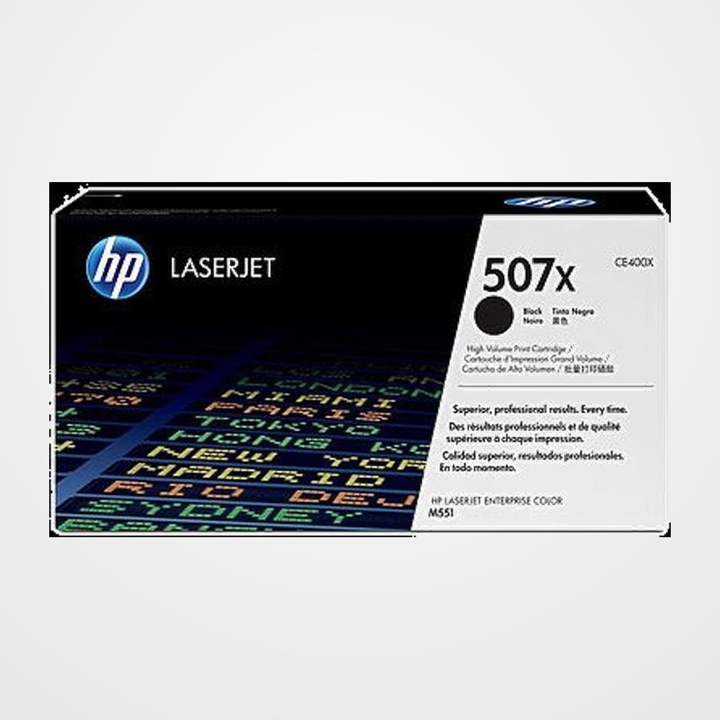 TONER HP Nº 507X CE400X LASERJET ENTERPRISE M551N/N575DN NEGRO 11.000 PÁG.