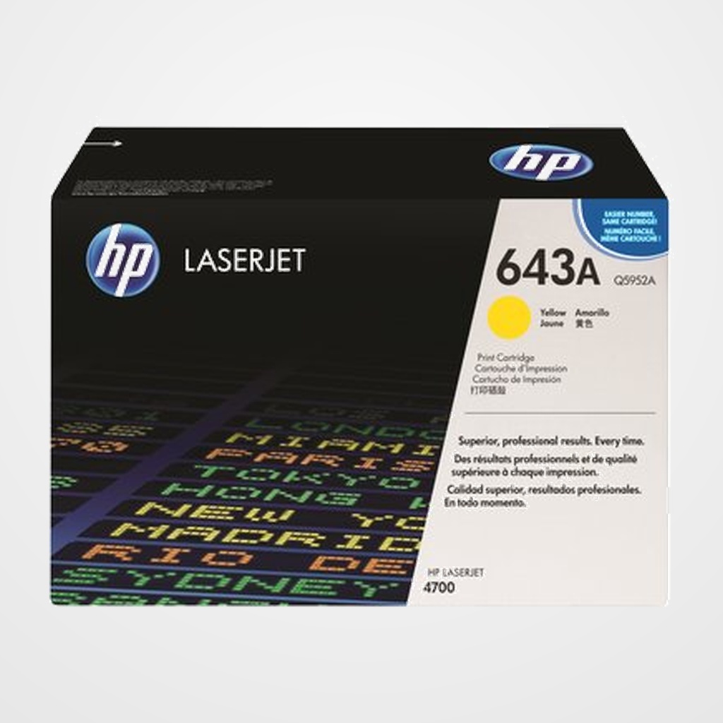 TONER HP Nº 643A Q5952A LASERJET COLOR 4700 AMARILLO 10.000 PÁG.