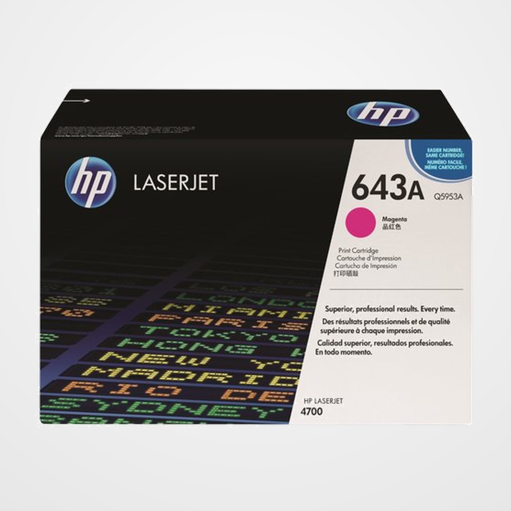 TONER HP Nº 643A Q5953A LASERJET COLOR 4700 MAGENTA 10.000 PÁG.
