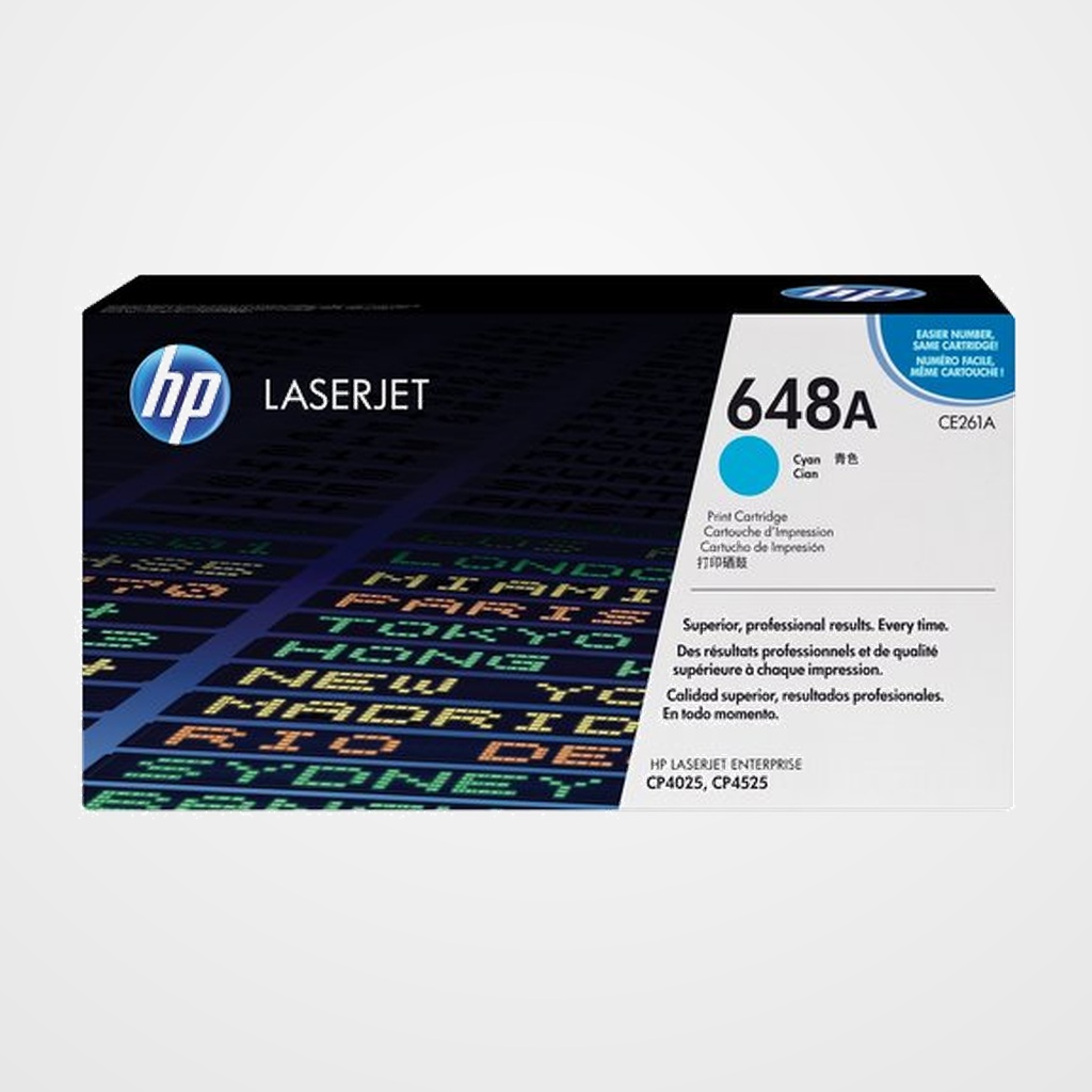 TONER HP Nº 648A CE261A LASERJET CP-4025/4525/4525DN CIAN 11.000 PÁG.