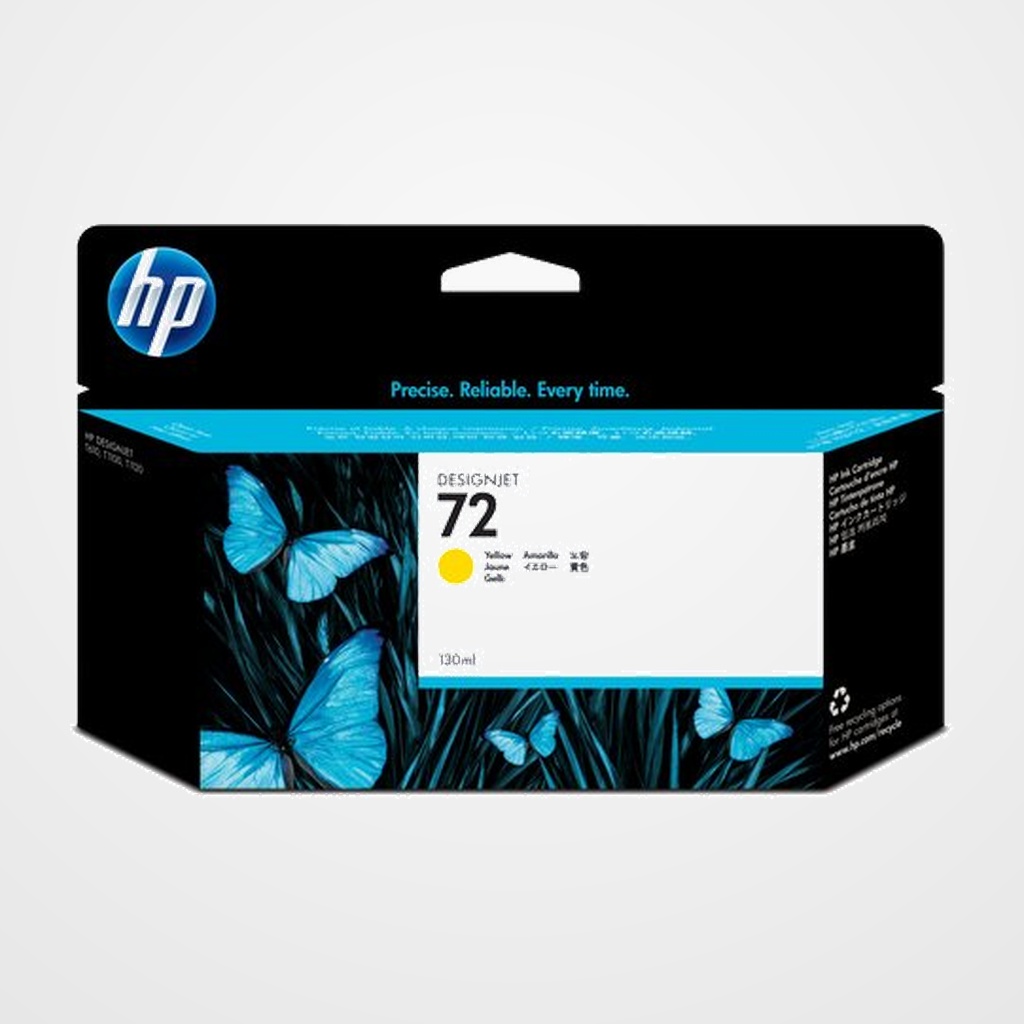 CARTUCHO INKJET HP C9373A Nº72 DESIGNJET T610/T620/T770/T1100/T1200/T1200 HD/T2300/T790/T1300 AMARILLO (130ML)