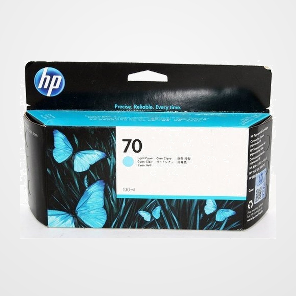 CARTUCHO INKJET HP C9390A Nº70 DESIGNJET Z2100/Z2100 GP/Z3100/Z3100 GP/Z3100PS GP/Z3200/Z3200PS/Z5200/Z5200PS CIAN CLARO 130 ML.