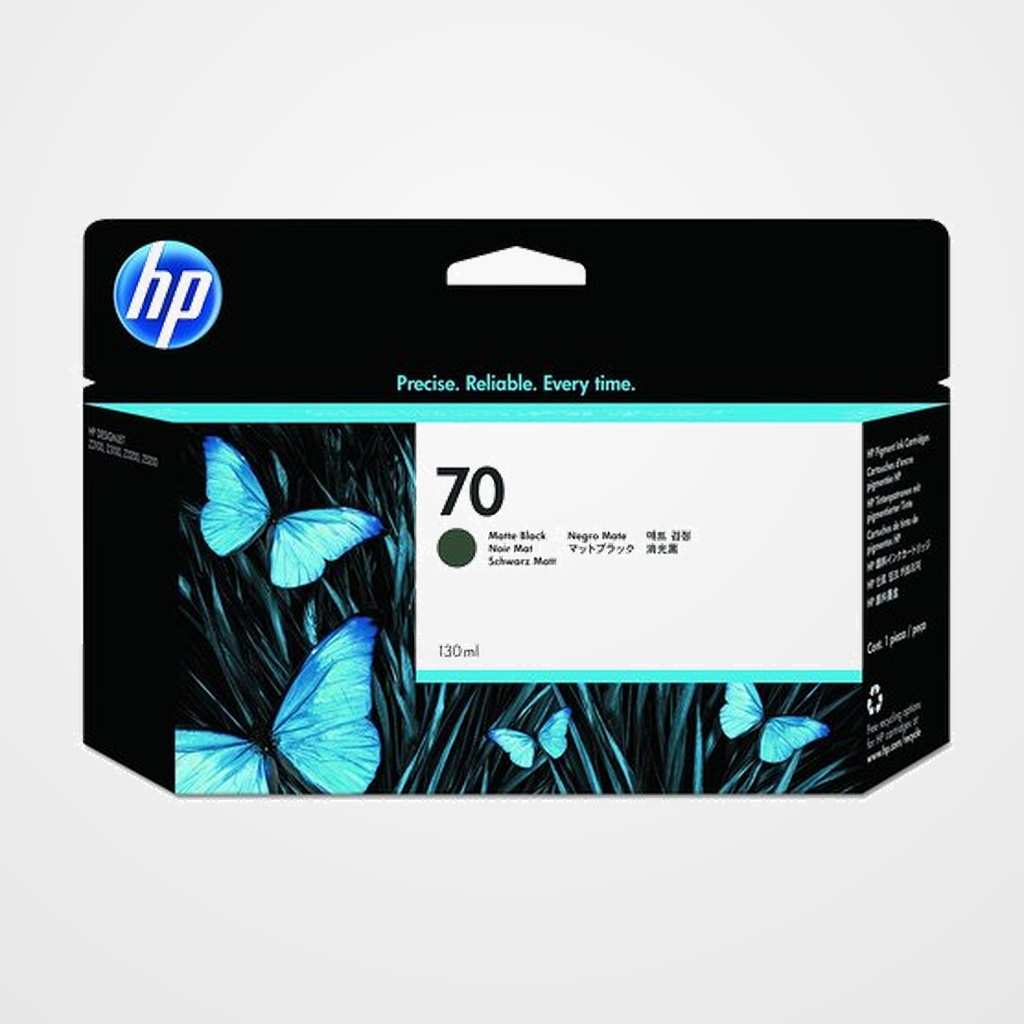 CARTUCHO INKJET HP C9448A Nº70 DESIGNJET Z2100/Z2100 GP/Z3100/Z3100 GP/Z3100PS GP/Z3200/Z3200PS/Z5200/Z5200PS NEGRO MATE 130 ML.