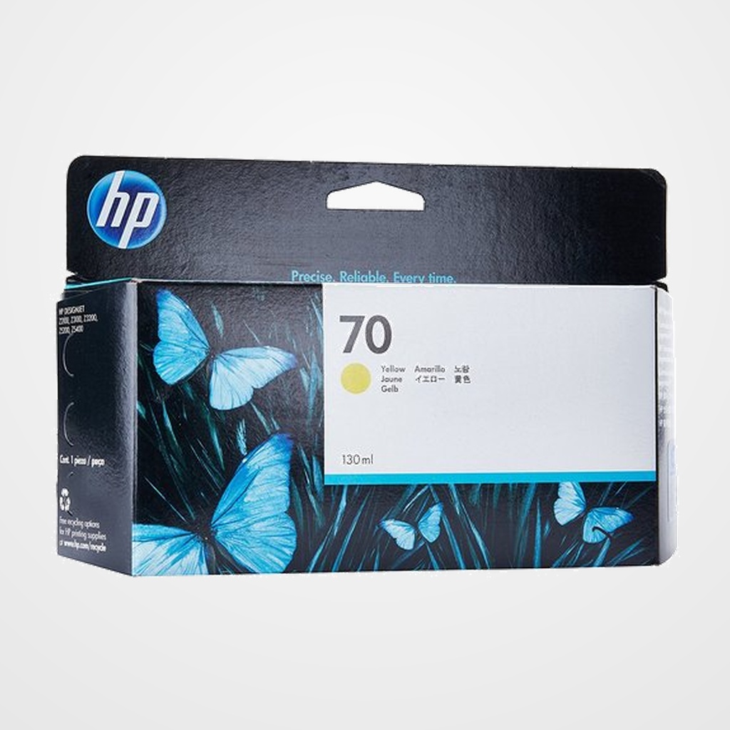 CARTUCHO INKJET HP C9454A Nº70 DESIGNJET Z2100/Z3100 AMARILLO 130ML