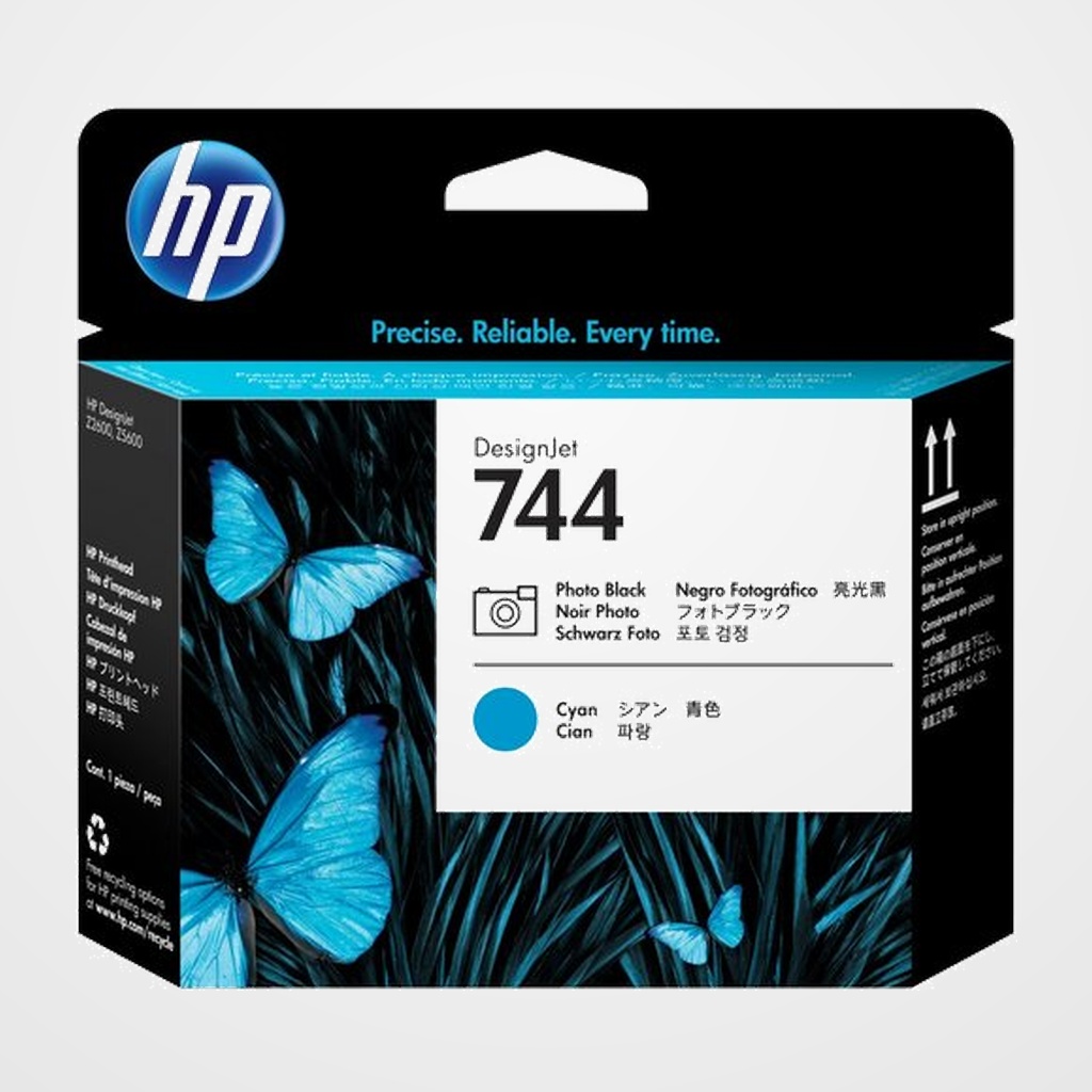 CABEZAL INKJET HP F9J86A Nº744 DESINGJET NEGRO FOTO y CIAN