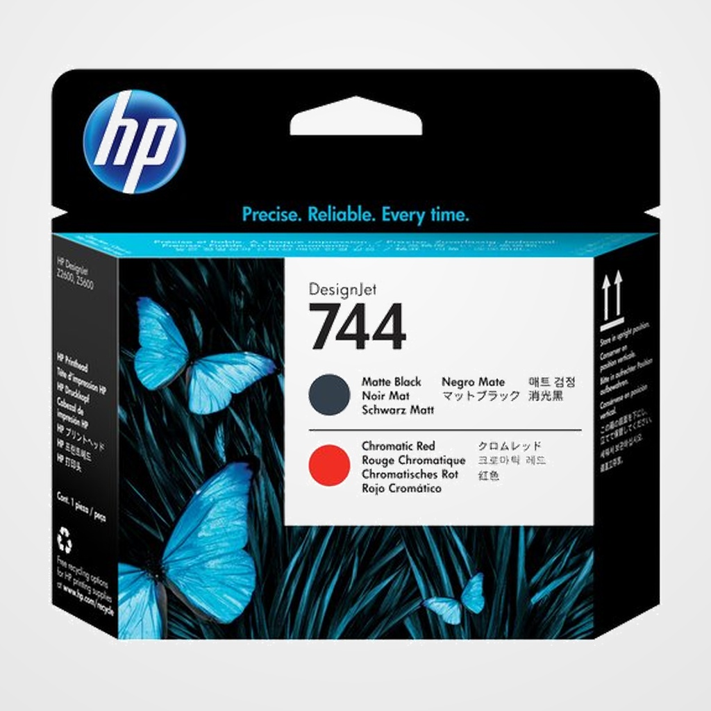 CABEZAL INKJET HP F9J88A Nº744 DESINGJET NEGRO MATE y ROJO