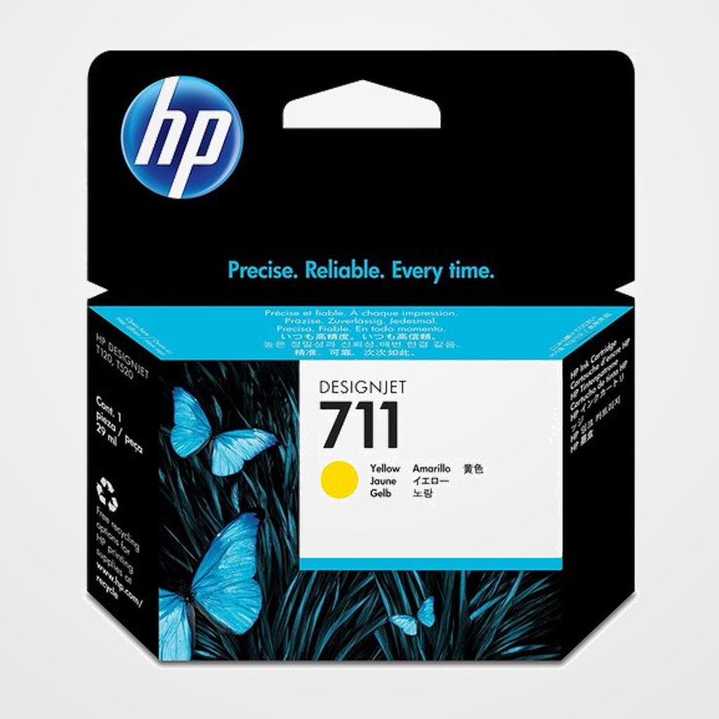 CARTUCHO INKJET HP CZ132A Nº711 DESINGNJET T120/T520 AMARILLO 29 ML.