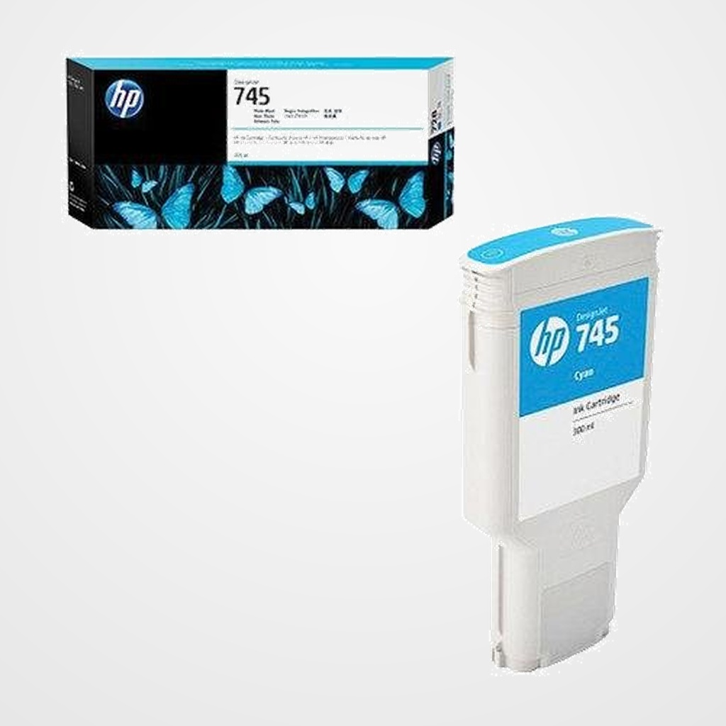 CARTUCHO INKJET HP F9K03A Nº745 DESIGNJET Z2600/5600 CIAN 300 ML