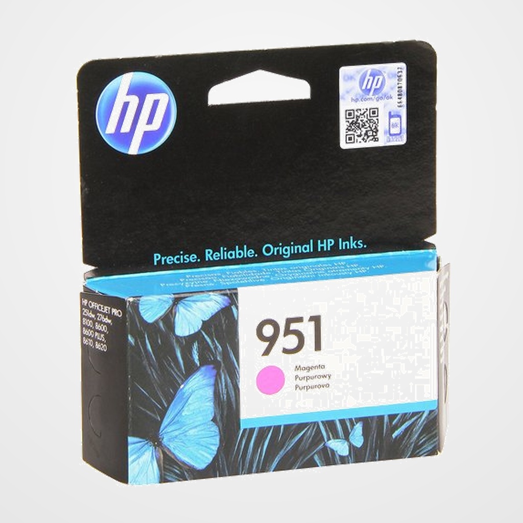CARTUCHO INKJET HP CN051AE Nº951 OFFICEJET PRO 251DW/276DW MFP, 8100 EPRINTER, 8100 EPRINTER N811A, 8600 N911A/8600 PLUS N911G/8600 PREMIUM N911N/8610/8620/8625/8630 MAGENTA 700 PÁG.