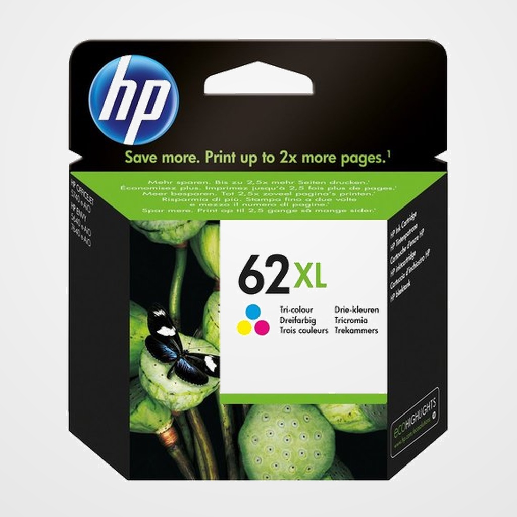CARTUCHO INKJET HP C2P07AE Nº 62XL DESKJET Y DESKWRITER 5640/5644/5660/7640, OFFICEJET 5740/5742/8040 TRICOLOR 415 PÁG.