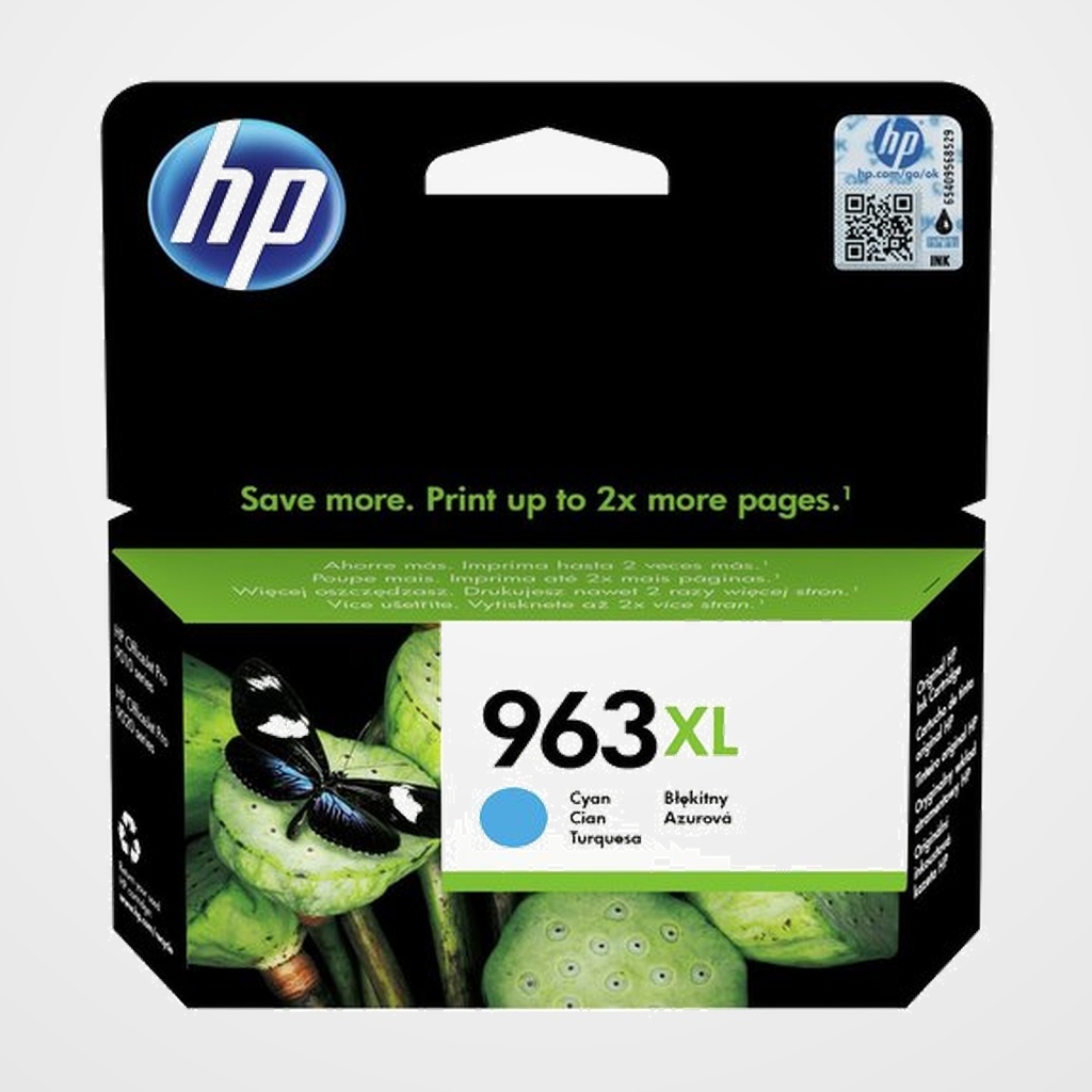 CARTUCHO INKJET HP 3JA27AE Nº963XL OFFICEJET PRO 9010/9012/9013/9014/9015/9016, PREMIER 9020/9022/9023/9025 CIAN 1.600 PÁG.
