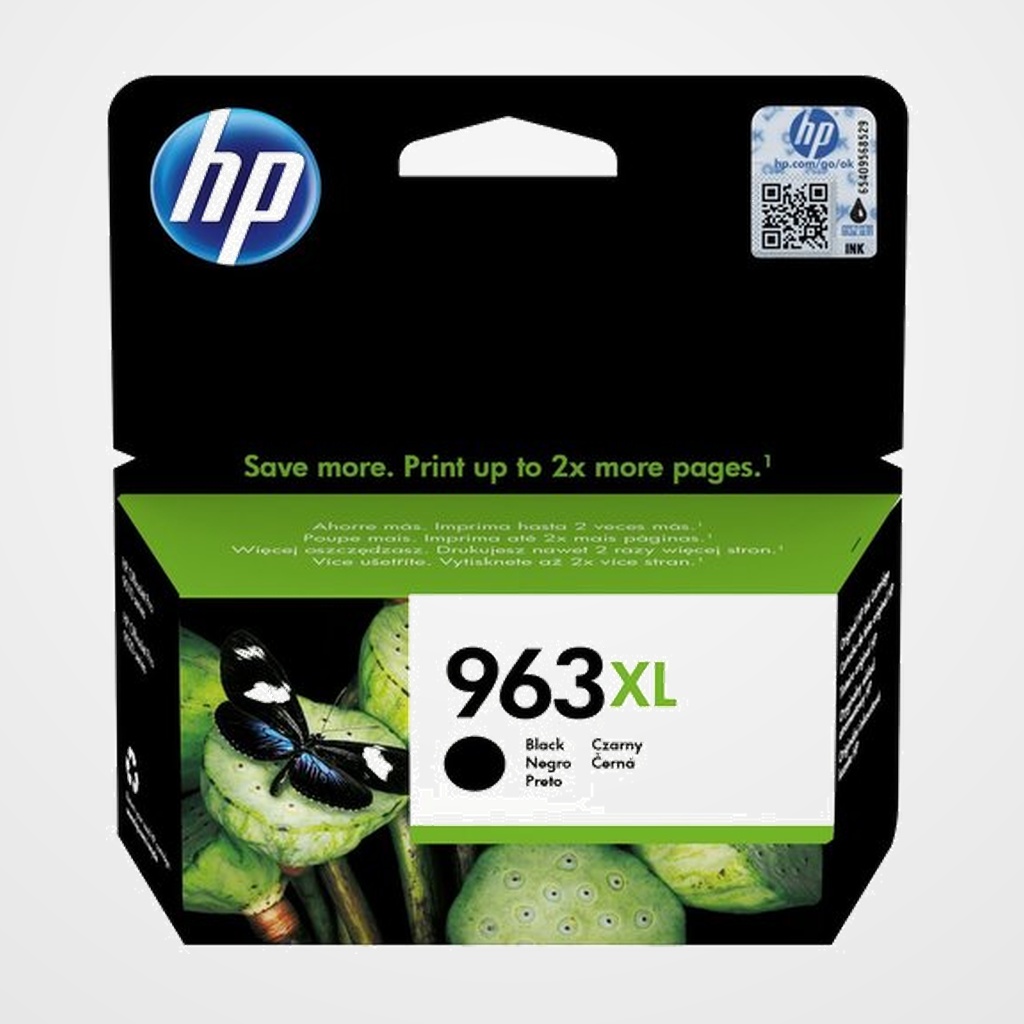 CARTUCHO INKJET HP 3JA30AE Nº963XL OFFICEJET PRO 9010/9012/9013/9014/9015/9016, PREMIER 9020/9022/9023/9025 NEGRO 2.000 PÁG.