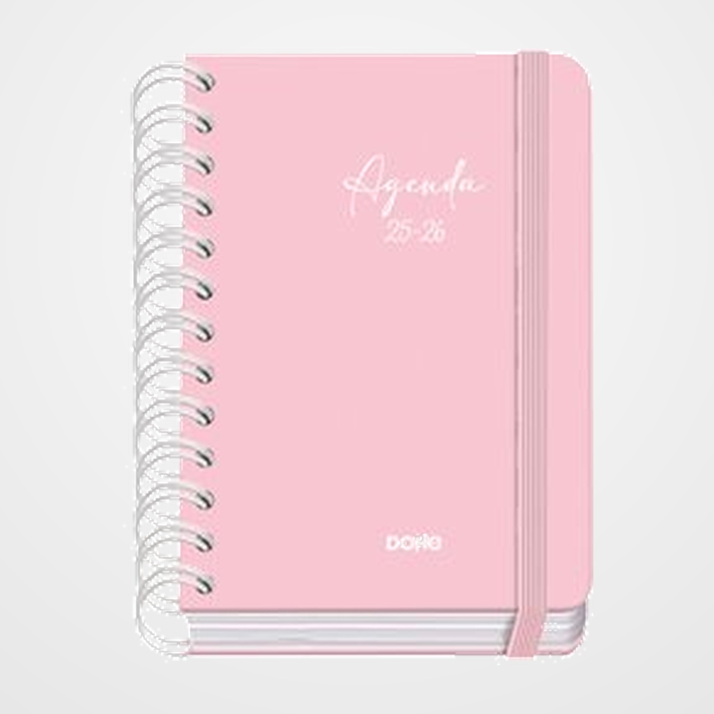 [82504029] AGENDA ESCOLAR (2025-26) DOHE PREMIUM SERENITY WIRE-O tapa EXTRA A6 155x215 D/P con GOMA ROSA