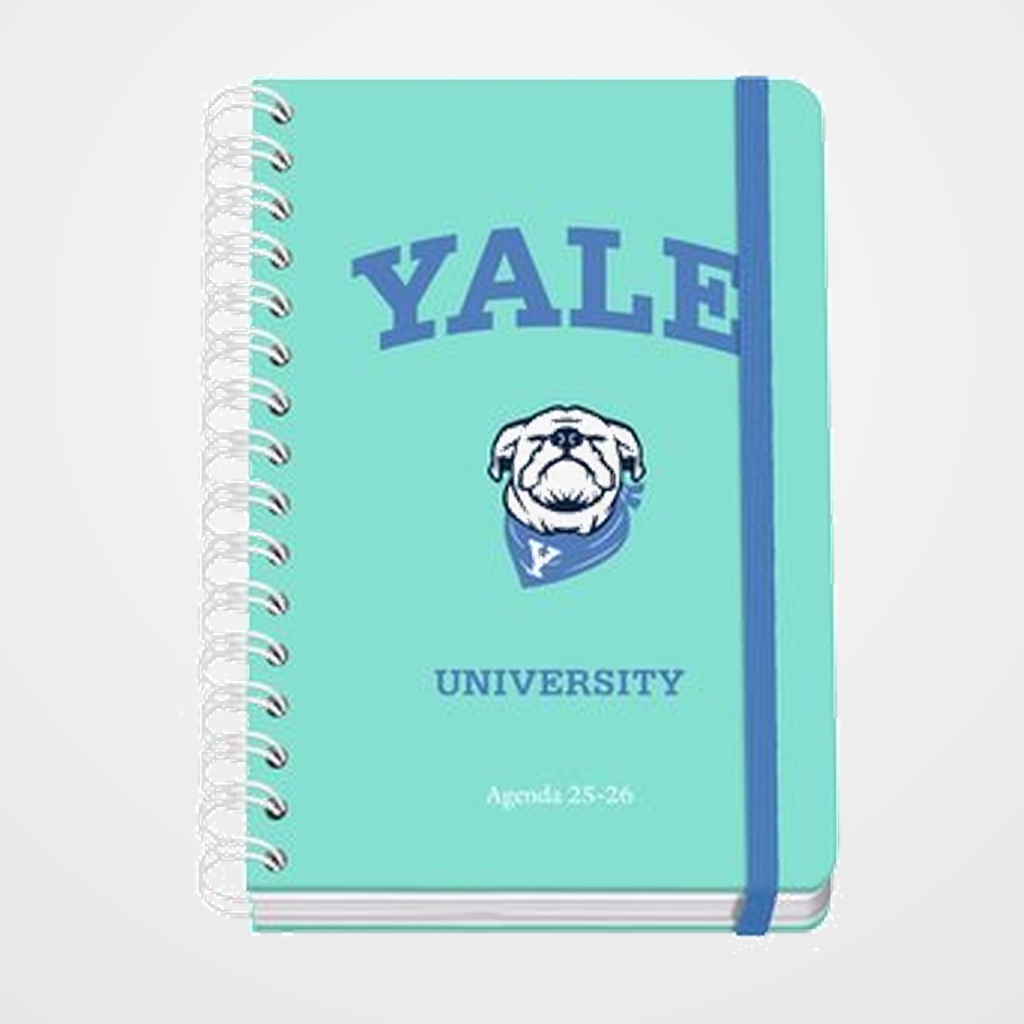 [82504017] AGENDA ESCOLAR (2025-26) DOHE PREMIUM YALE DOG WIRE-O tapa EXTRA A5 215x310 S/V con GOMA