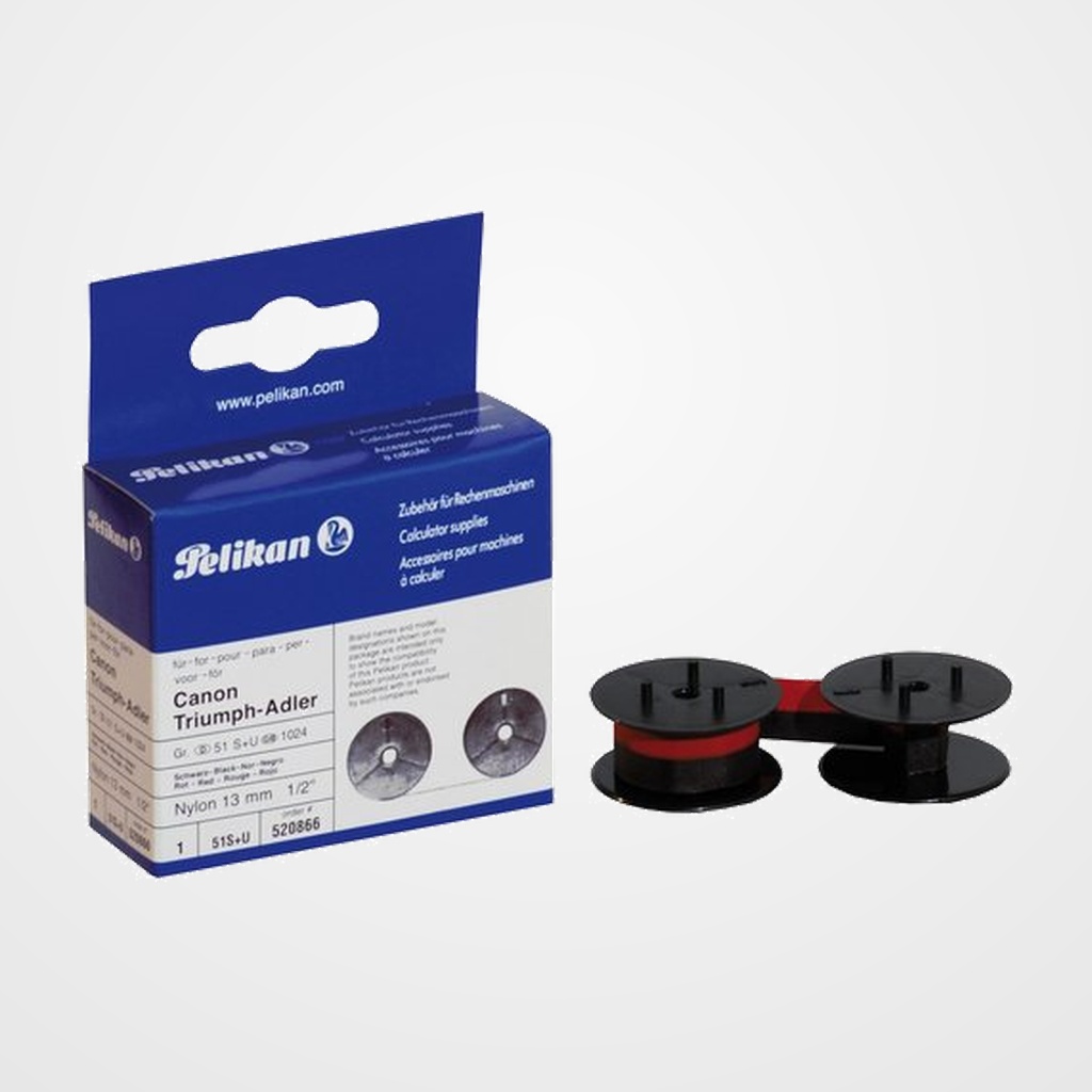 CINTAS MAQUINA GR.51 S+U CANON/FACIT/SHARP NYLON NEGRO/ROJO