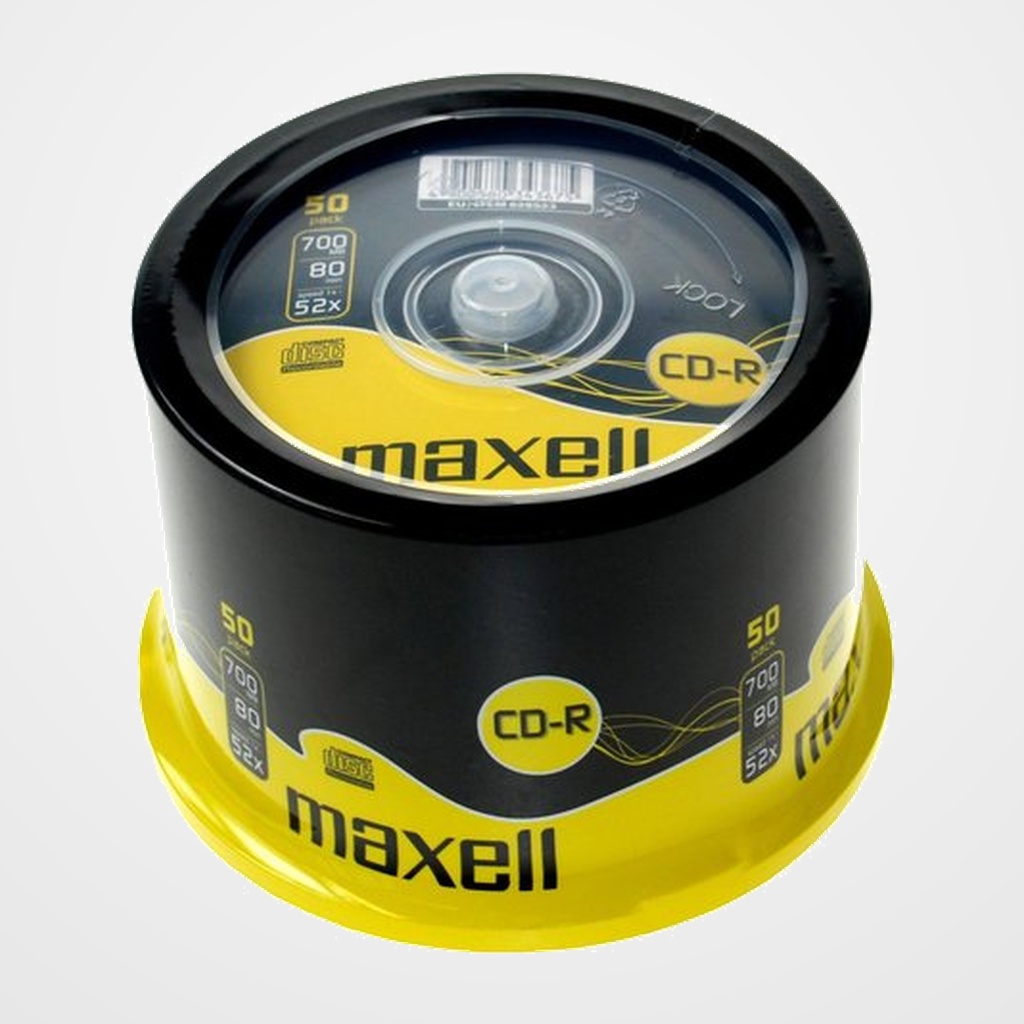CD-ROM MAXELL 700 MB 80 min. 52x TARRO DE 50 (Incluye Canon LPI de 4.00) (M185)